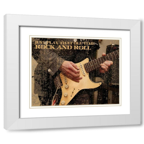 Grunge Musicians 1 White Modern Wood Framed Art Print with Double Matting by Hogan, Melody