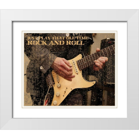 Grunge Musicians 1 White Modern Wood Framed Art Print with Double Matting by Hogan, Melody