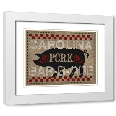 Carolina BBQ White Modern Wood Framed Art Print with Double Matting by Hogan, Melody