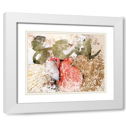 Coral Scallop White Modern Wood Framed Art Print with Double Matting by Hogan, Melody