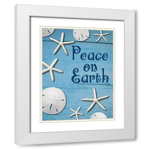 Coastal Christmas Sand Dollars 1 White Modern Wood Framed Art Print with Double Matting by Hogan, Melody