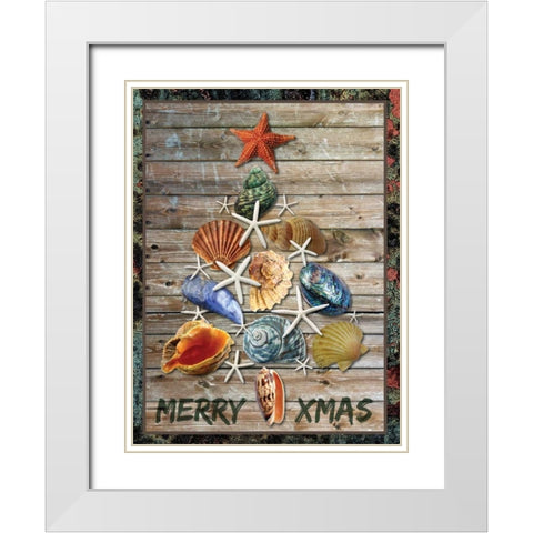 Merry Coastal 1 White Modern Wood Framed Art Print with Double Matting by Hogan, Melody