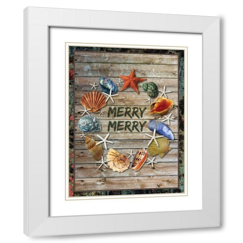 Merry Coastal 2 White Modern Wood Framed Art Print with Double Matting by Hogan, Melody