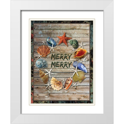 Merry Coastal 2 White Modern Wood Framed Art Print with Double Matting by Hogan, Melody