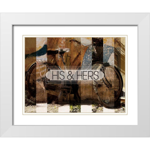 His And Hers White Modern Wood Framed Art Print with Double Matting by Hogan, Melody