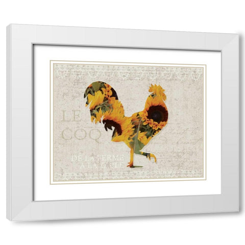 Flower Farm Roster White Modern Wood Framed Art Print with Double Matting by Hogan, Melody
