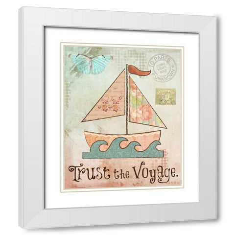 Vintage Sea 1 White Modern Wood Framed Art Print with Double Matting by Hogan, Melody