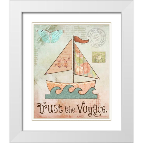 Vintage Sea 1 White Modern Wood Framed Art Print with Double Matting by Hogan, Melody