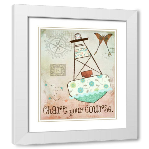 Vintage Sea 2 White Modern Wood Framed Art Print with Double Matting by Hogan, Melody