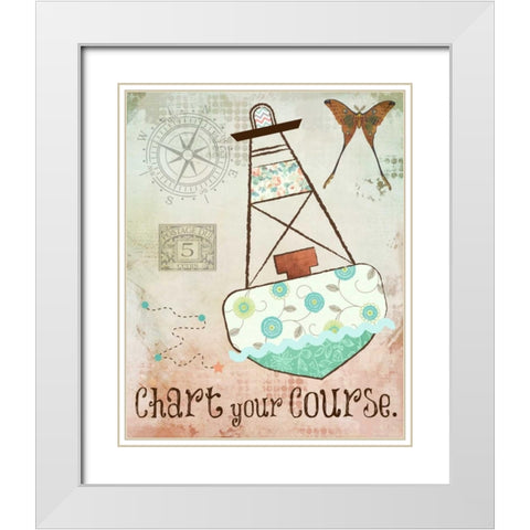 Vintage Sea 2 White Modern Wood Framed Art Print with Double Matting by Hogan, Melody