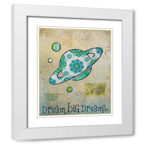 Vintage Space 2 White Modern Wood Framed Art Print with Double Matting by Hogan, Melody