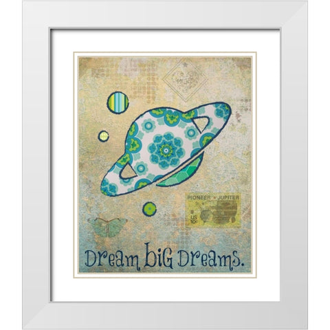 Vintage Space 2 White Modern Wood Framed Art Print with Double Matting by Hogan, Melody