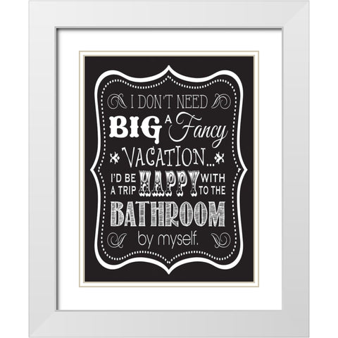Bath Chalk 3 White Modern Wood Framed Art Print with Double Matting by Hogan, Melody