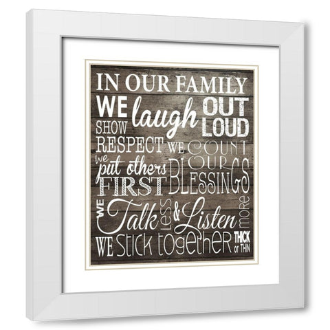 In Our Family 1 White Modern Wood Framed Art Print with Double Matting by Hogan, Melody