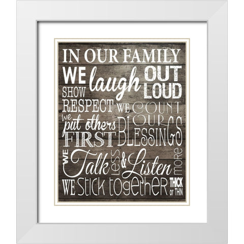 In Our Family 1 White Modern Wood Framed Art Print with Double Matting by Hogan, Melody
