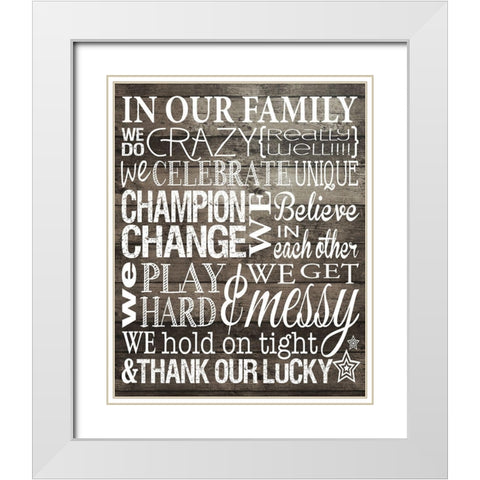 In Our Family 2 White Modern Wood Framed Art Print with Double Matting by Hogan, Melody