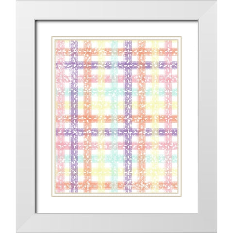 Unique Plaid White Modern Wood Framed Art Print with Double Matting by Hogan, Melody