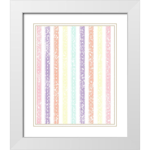 Unique Stripe White Modern Wood Framed Art Print with Double Matting by Hogan, Melody