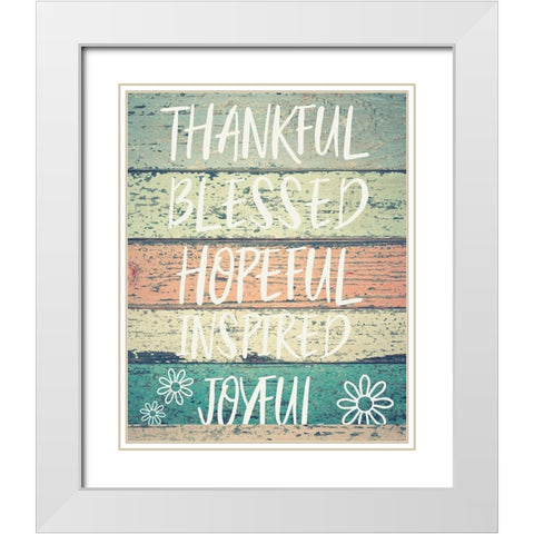 Inspired Joyful White Modern Wood Framed Art Print with Double Matting by Hogan, Melody
