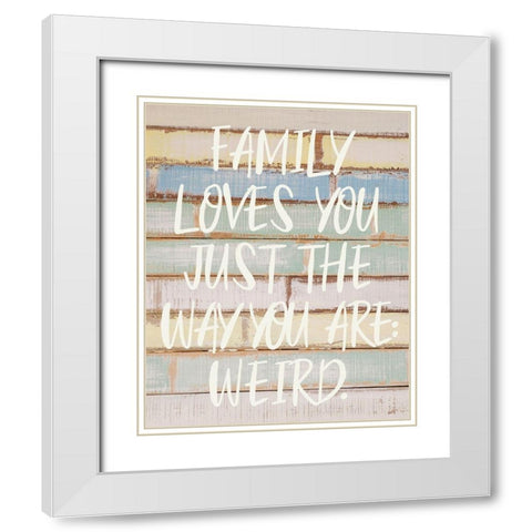 Funny Family 1 White Modern Wood Framed Art Print with Double Matting by Hogan, Melody