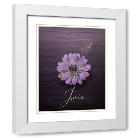 Gilded Daisy White Modern Wood Framed Art Print with Double Matting by Hogan, Melody