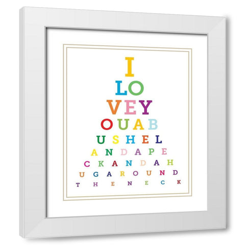 Colorful Eye Chart 1 White Modern Wood Framed Art Print with Double Matting by Hogan, Melody