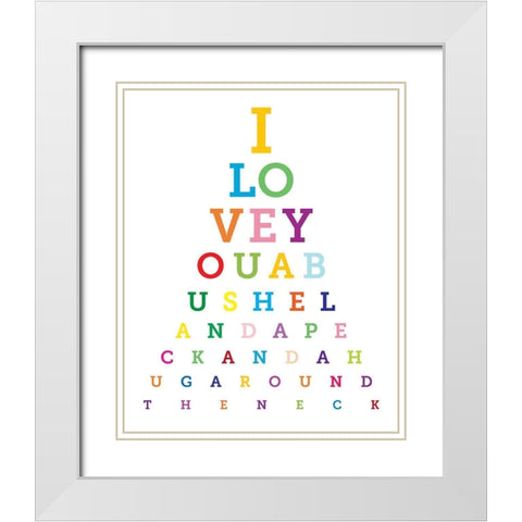 Colorful Eye Chart 1 White Modern Wood Framed Art Print with Double Matting by Hogan, Melody