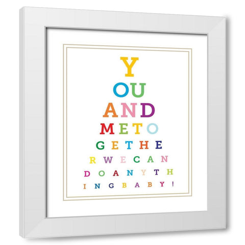 Colorful Eye Chart 2 White Modern Wood Framed Art Print with Double Matting by Hogan, Melody