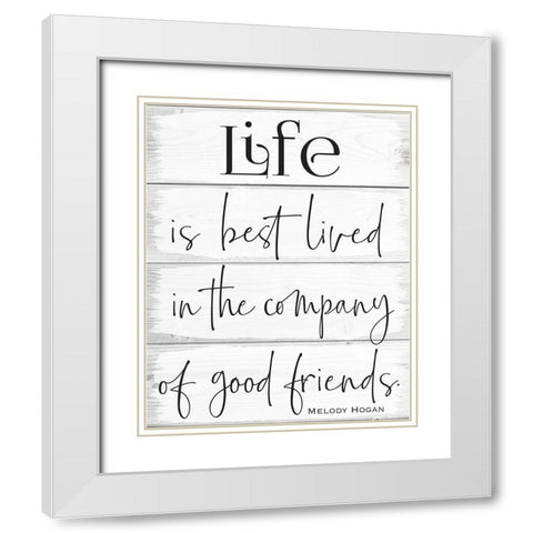 Life Wood Panels 4 White Modern Wood Framed Art Print with Double Matting by Hogan, Melody