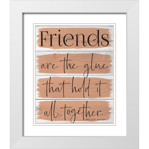 Life Wood Panels  Color 3 White Modern Wood Framed Art Print with Double Matting by Hogan, Melody