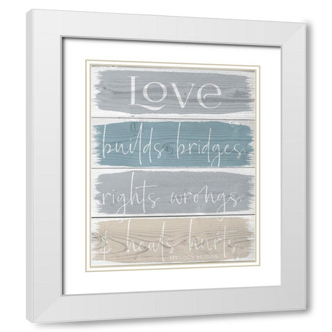 Spring Bridges 1 White Modern Wood Framed Art Print with Double Matting by Hogan, Melody