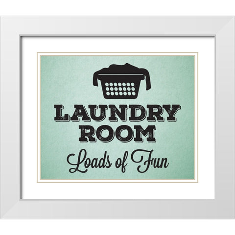 Laundry_mint White Modern Wood Framed Art Print with Double Matting by Hogan, Melody