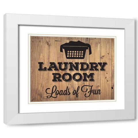 Laundry Natural 1 White Modern Wood Framed Art Print with Double Matting by Hogan, Melody