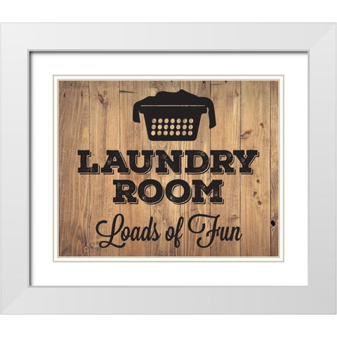 Laundry Natural 1 White Modern Wood Framed Art Print with Double Matting by Hogan, Melody