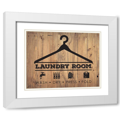 Laundry Natural 3 White Modern Wood Framed Art Print with Double Matting by Hogan, Melody