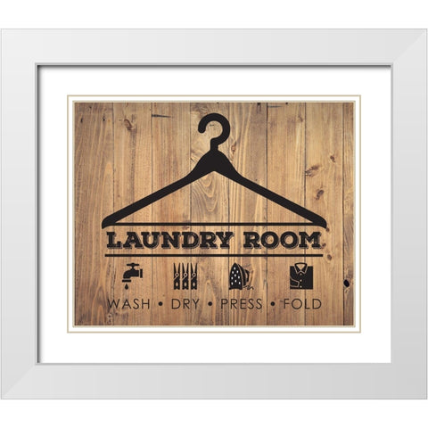 Laundry Natural 3 White Modern Wood Framed Art Print with Double Matting by Hogan, Melody