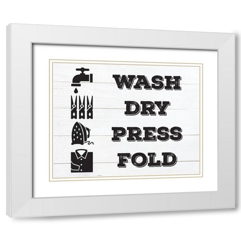 Laundry Shiplap 2 White Modern Wood Framed Art Print with Double Matting by Hogan, Melody