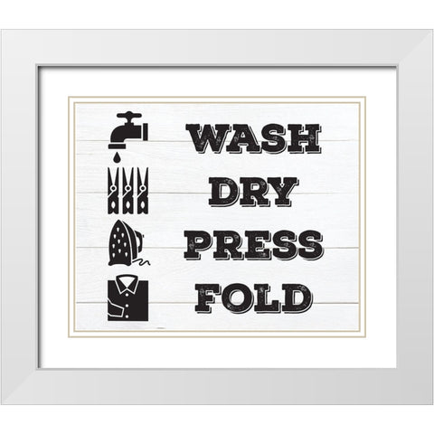 Laundry Shiplap 2 White Modern Wood Framed Art Print with Double Matting by Hogan, Melody