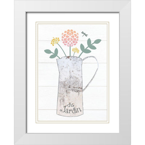 Pitcher Botanicals Pastel 2 White Modern Wood Framed Art Print with Double Matting by Hogan, Melody