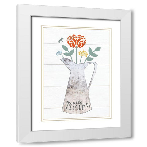 Pitcher Botanicals Primary 1 White Modern Wood Framed Art Print with Double Matting by Hogan, Melody
