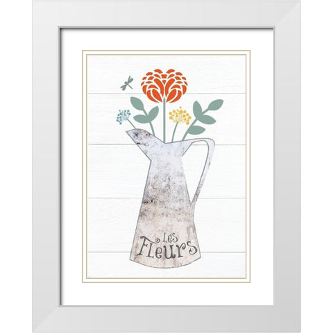 Pitcher Botanicals Primary 1 White Modern Wood Framed Art Print with Double Matting by Hogan, Melody