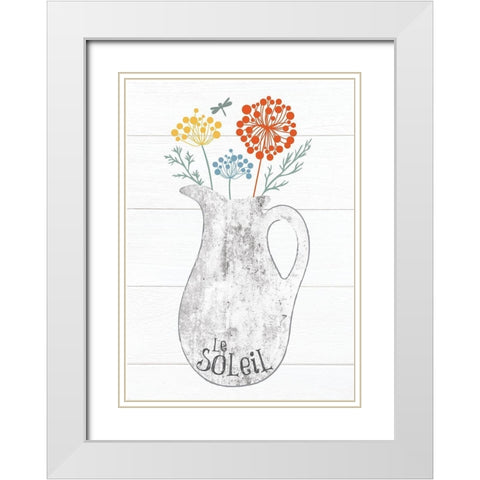 Pitcher Botanicals Primary 3 White Modern Wood Framed Art Print with Double Matting by Hogan, Melody