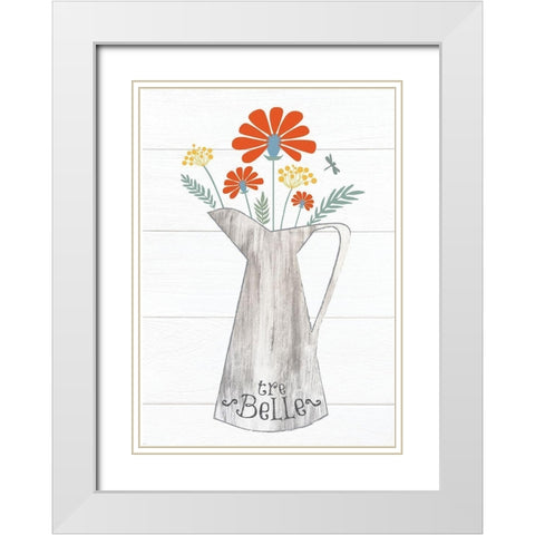 Pitcher Botanicals Primary 5 White Modern Wood Framed Art Print with Double Matting by Hogan, Melody
