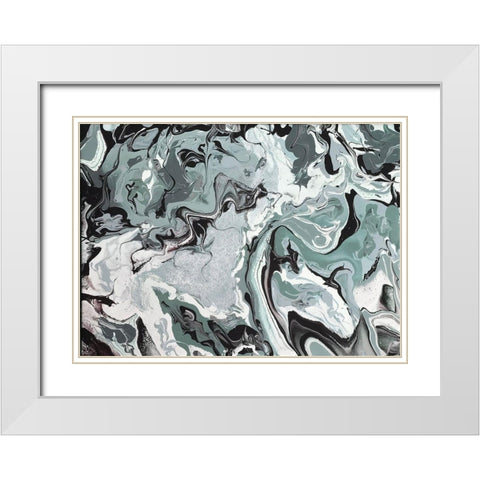 Abide Jade White Modern Wood Framed Art Print with Double Matting by Hogan, Melody
