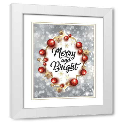 Merry Bright 1 White Modern Wood Framed Art Print with Double Matting by Hogan, Melody