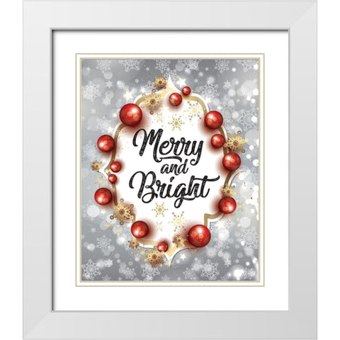 Merry Bright 1 White Modern Wood Framed Art Print with Double Matting by Hogan, Melody