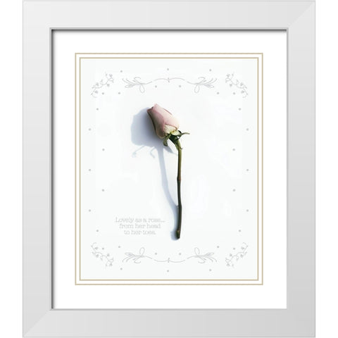 Baby Floral 2 White Modern Wood Framed Art Print with Double Matting by Hogan, Melody