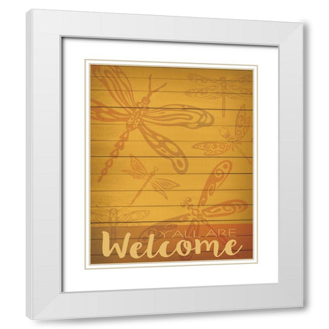 Welcome Summer Flag 3 White Modern Wood Framed Art Print with Double Matting by Hogan, Melody