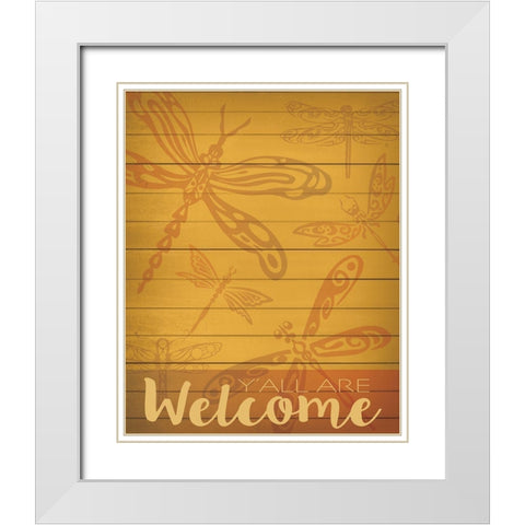 Welcome Summer Flag 3 White Modern Wood Framed Art Print with Double Matting by Hogan, Melody