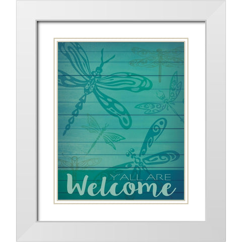 Welcome Summer Flag 1 White Modern Wood Framed Art Print with Double Matting by Hogan, Melody